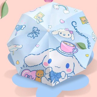 Sanrio Kawaii Cinnamoroll ร่มกันแดดอัตโนมัติ กันฝน กันแสง UV แบบพกพา ลายการ์ตูนอนิเมะ