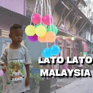 Latto LATTO LATTO ของเล่นเรืองแสง ของเล่นไวรัส Lato Lato เกมโรงเรียนเก่า Bola Tok Tok