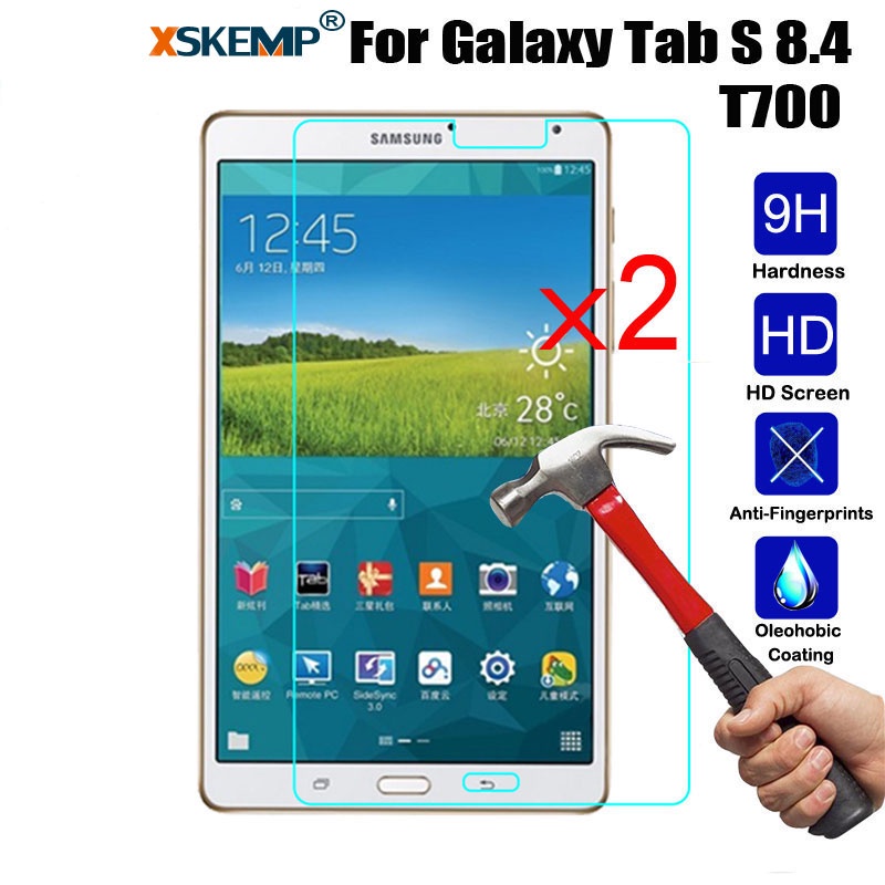 ฟิล์มกระจกนิรภัยกันรอยหน้าจอ 9H แบบบางพิเศษ สําหรับ Samsung Galaxy Tab S 8.4 T700 T705 S2 T710 T715 S3 2 ชิ้น