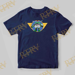 เสื้อยืด พิมพ์ลายตัวละคร Robocar Poli Heli สําหรับเด็ก