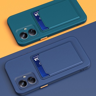 เคสโทรศัพท์มือถือ ซิลิโคนนิ่ม ป้องกันกล้อง พร้อมช่องใส่บัตร สําหรับ Realme 10 Pro Plus + 5G