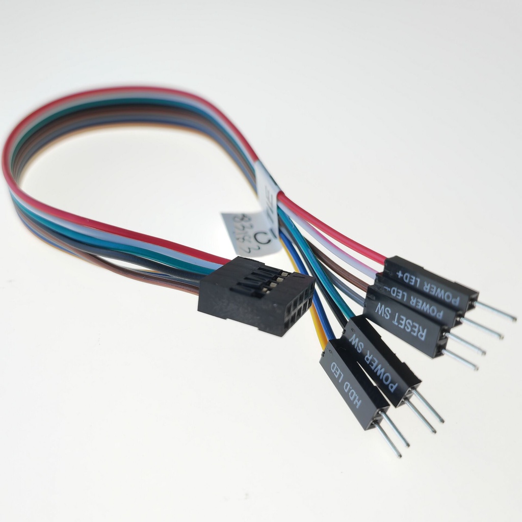 9pin แบบบูรณาการ ATX เมนบอร์ดจัมเปอร์สายต่อรีเซ็ตไฟ SW สวิทช์ HDD LED 20 ซม.