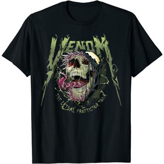 เสื้อยืดผู้ เสื้อยืด พิมพ์ลายกราฟฟิค Venom Skull Lethal แบบเข้ารูป แฟชั่นสําหรับผู้หญิง S-5XL