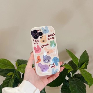 เคสโทรศัพท์มือถือ tpu ลายกระต่าย หลากสี สําหรับ iPhone 14 14promax 14pro 11 12 12PRO 12PROMAX 13 13pro 13promax