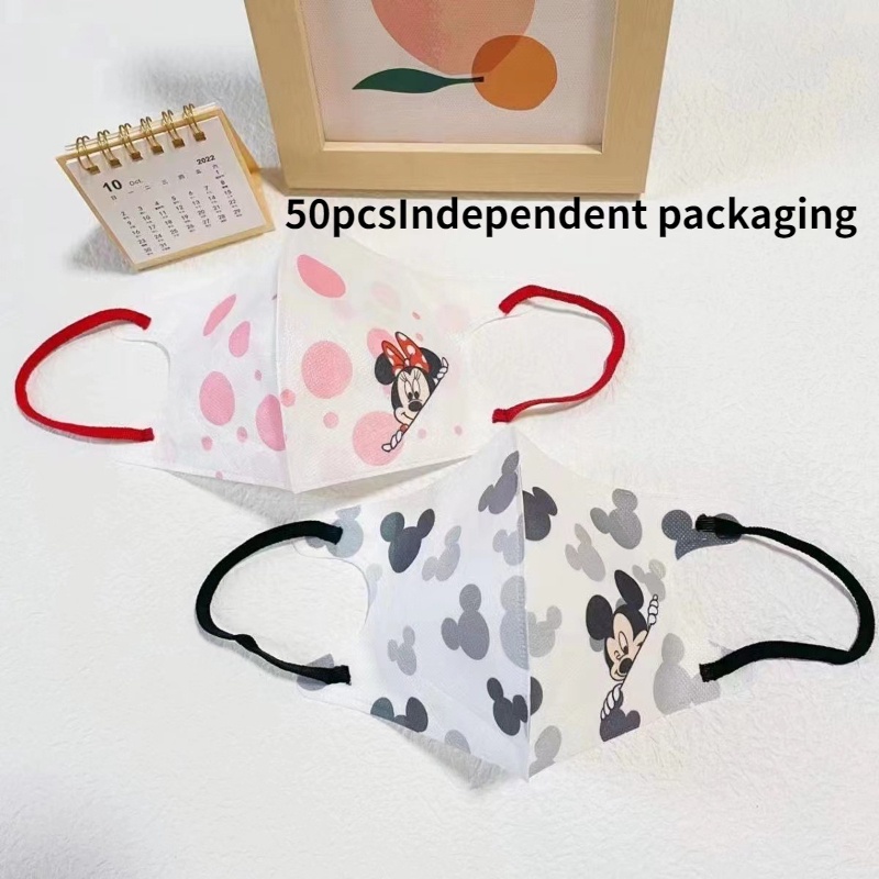 【พร้อมส่ง】หน้ากากอนามัย พิมพ์ลายการ์ตูน 3D สําหรับเด็กอายุ 3-12 ปี 10 ชิ้น ต่อแพ็ก หน้ากากอนามัย 3 มิติ แบบใช้แล้วทิ้ง ลายมิกกี้เมาส์ สําหรับเด็ก