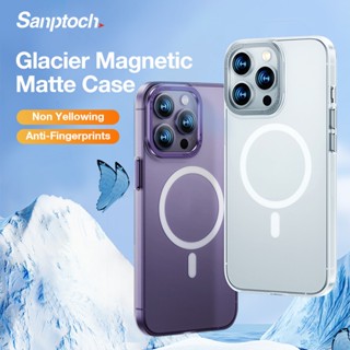 เคสโทรศัพท์มือถือแบบแข็ง โปร่งแสง ผิวด้าน บางมาก ลาย Sanptoch Glacier สําหรับ iPhone 14 13 12 Pro Max 14 Plus