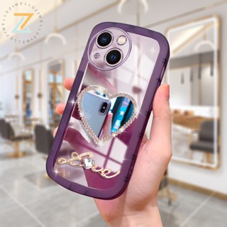 Zymello เคส OPPO F11 Pro F7 F9 Reno 4F Reno 5F Narzo 50 5G เคสโทรศัพท์ซิลิโคนกระจกหัวใจแฟชั่นระดับไฮเอนด์