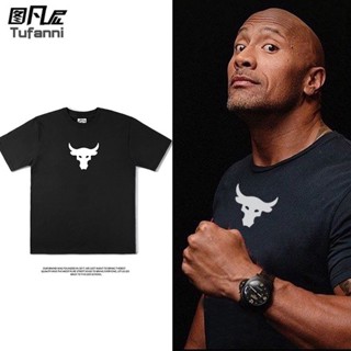 เสื้อยืดพิมพ์ลายแฟชั่น เสือยืดผู้ชาย - กระทิงเฮดดเวย์นจอห์นสัน wwe unisex พิมพ์เสื้อยืดแขนสั้นผ้าฝ้าย