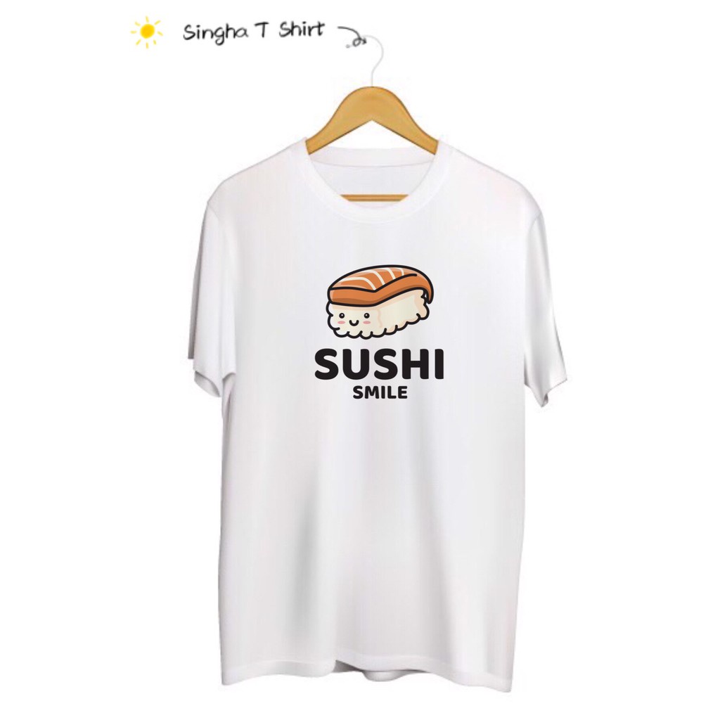 SINGHA T-Shirt เสื้อยืดกสรีนลาย Cute Sushi