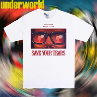 oversize T-shirt เสื้อยืด พิมพ์ลาย The Weekend Save Your Tears สไตล์วินเทจ S-5XL