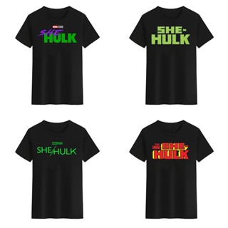 เสื้อยืดคอกลม พิมพ์ลาย Marvel She-Hulk สีดํา สีขาว สําหรับผู้ชาย และผู้หญิง EEUQ