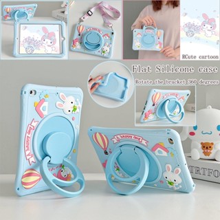 หมุนได้ 360 องศา Covers For iPad 10 9 Gen8 Gen7 10.2 Gen9 Gen10 Air5 10.9 Pro 11 2022 2018 10.5 9.7 2017 Air 5 4 3 2 1 Mini 6 Cute Cartoon Melody Rabbit เคสไอแพด ตัวป้องกัน Lanyard