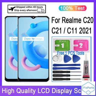 อะไหล่หน้าจอสัมผัสดิจิทัล LCD แบบเปลี่ยน สําหรับ Realme C20 C21 C11 2021