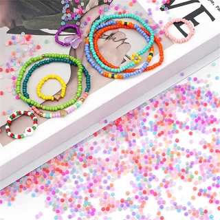 ลูกปัดสีรุ้ง ทรงกลม ขนาด 2 มม. 3 มม. 4 มม. สําหรับทําเครื่องประดับ ต่างหู สร้อยคอ DIY