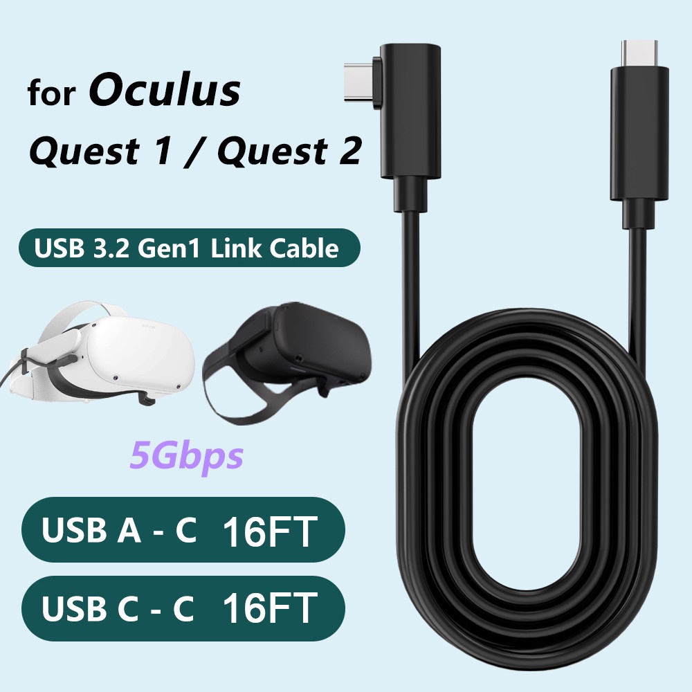 สายชาร์จข้อมูล 5M สําหรับ Oculus Quest 2 VR Virtual Reality ชุดหูฟัง Link Cable Transfer สําหรับ Ste