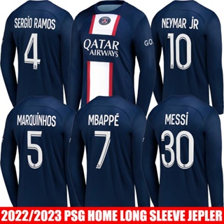 เสื้อกีฬาแขนยาว ลายทีมชาติฟุตบอล PSG Paris Saint Germain Messi Neymar Mbappe Ramos Marquinhos SY3 2023 พลัสไซซ์ YS3