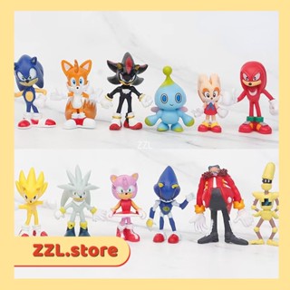 โมเดลฟิกเกอร์ PVC รูป Sonic The Hedgehog Knuckles The Echidna Miles Prower ขนาด 5 ซม. 12 ชิ้น