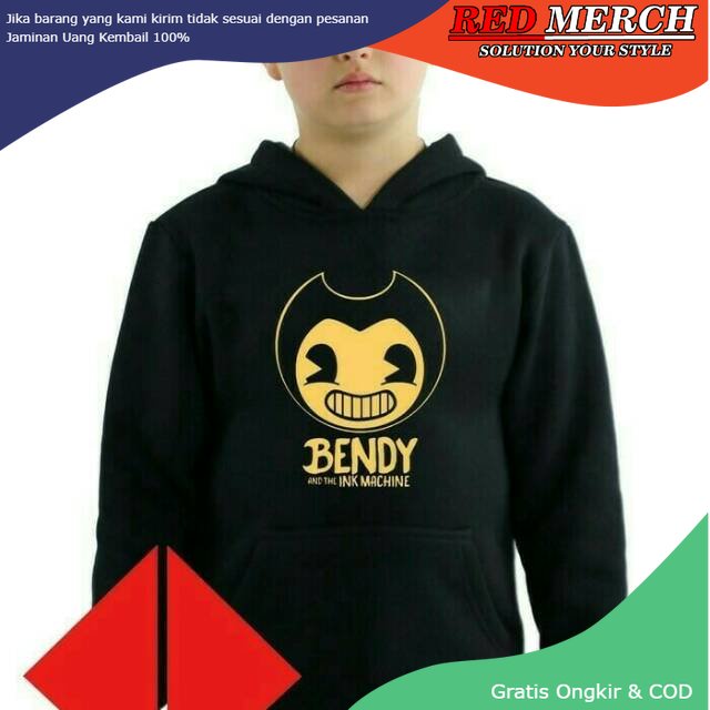 Bendy and the ink machine Kids Hoodie Jacket - Red Merch