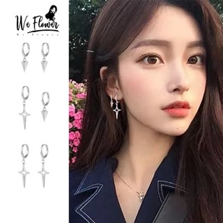 We Flower ต่างหูห่วง เงิน 925 จี้รูปดาว ไม้กางเขน เรขาคณิต ก…