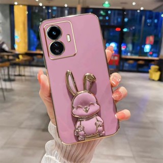 เคสโทรศัพท์มือถือ TPU ลายกระต่ายหน้ายิ้ม หรูหรา สําหรับ VIVO Y77 Y76S Y76 Y75 Y77e Y77e T1 IQOO Z6 5G 2023