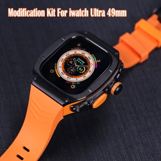 สายนาฬิกาข้อมือ สายซิลิโคนโลหะ สเตนเลส ขนาด  iWatch ultra 49 มม. สําหรับ iWatch series 49 มม.