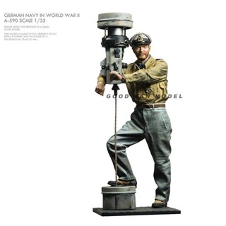 โมเดลฟิกเกอร์เรซิ่น 1/35 World War II European Submarine Sheriff ขนาด 50 มม. สีขาว A-590