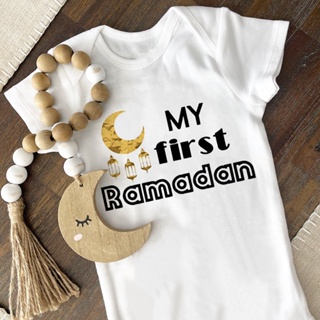 My First Ramadan ชุดรอมเปอร์ บอดี้สูท แขนสั้น สไตล์อิสลาม มุสลิม สําหรับเด็กทารกแรกเกิด เด็กผู้ชาย เด็กผู้หญิง