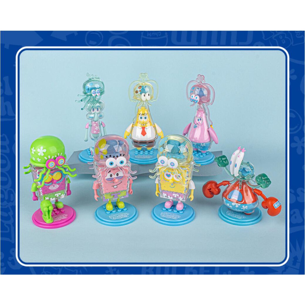 Spongebob Squarepants nickelodeon แมงกะพรุนซีรีส์กล่องตาบอดบล็อกอาคารของเล่นคอลเลกชันสุ่มหนึ่ง