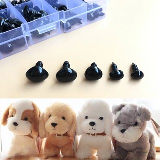 ตุ๊กตาสุนัข จมูกสามเหลี่ยม พลาสติก ขนาดเล็ก 6-14 มม. สีดํา 50 100 ชิ้น