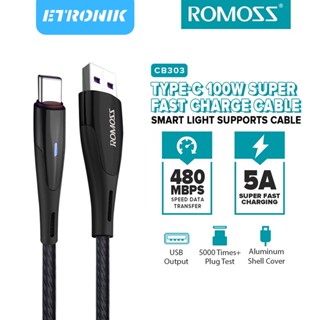 ETRONIK Romoss CB303 100W สายชาร์จ USB to TYPE-C 5A Fast Charger Super Fast Charge Data Cable