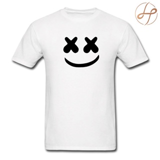 Yuanl5 [พร้อมส่ง] เสื้อยืดผ้าฝ้าย 100% พิมพ์ลาย Marshmello โอเวอร์ไซซ์ ของขวัญคริสต์มาส สําหรับผู้ชาย XS-6XL