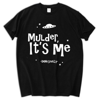 เสื้อยืดลําลอง แขนสั้น พิมพ์ลาย Mulder It me funny 90s tv show alien ufo space craft สไตล์วินเทจ สําหรับผู้ชาย_02