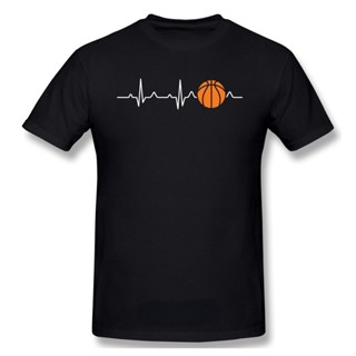 เสื้อยืดแขนสั้น พิมพ์ลายบาสเก็ตบอล Heartbeat แฟชั่นสําหรับผู้ชาย