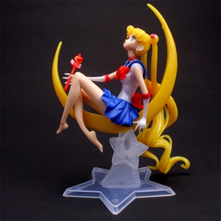 โมเดลฟิกเกอร์ PVC อนิเมะเซเลอร์มูน Tsukino Usagi ขนาด 15 ซม. สําหรับตกแต่งเค้ก รถยนต์ ของเล่นเด็ก