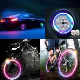 2pcs/setไฟLEDจักรยานจักรยานBicycle Motorcycle Wheel Tyre-Lightไฟหัวฉีดแก๊สจักรยาน ไฟวาล์วยางยางวาล์วอากาศ อุปกรณ์จักรยาน