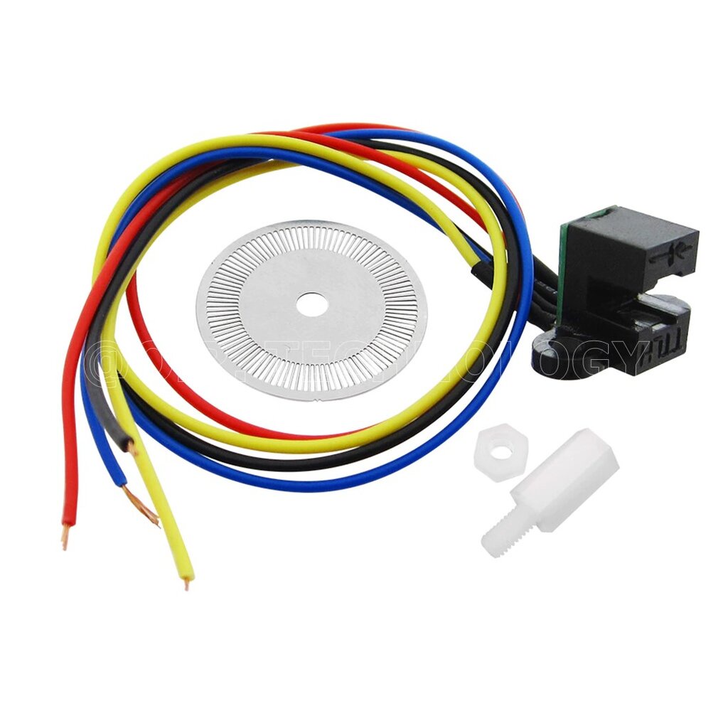 (1ชิ้น) NB065 เซนเซอร์วัดความเร็วรอบล้อ พร้อมแผ่นจานหมุน Photoelectric Speed Sensor Encoder Coded Disc code wheel for...