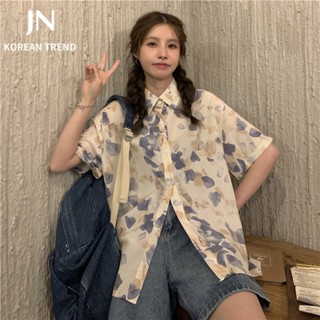 JN Studio JNstudio เสื้อยืด เสื้อเชิ้ตฮาวาย เสื้อเชิ้ตแขนสั้น Chic สวย พิเศษ ins A25K0ER 36Z230909