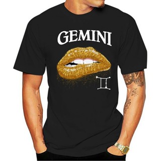 Fashion casual T shirt Gemini Zodiac Signs Women may Gold Birthday present Lipstick Mens middle-aged 100% Cotton_12