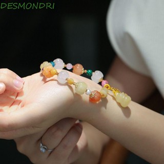 Desmondri สร้อยข้อมือ ประดับลูกปัดหยก รูปฟักทอง สไตล์โบราณ เครื่องประดับแฟชั่น