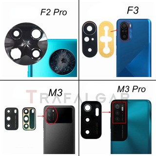 เลนส์กระจกกล้องด้านหลัง พร้อมสติกเกอร์กาว แบบเปลี่ยน สําหรับ POCO F1 F2 Pro F3 X3 NFC F4 GT X4 M3 M4 Pro 5G M5S C40