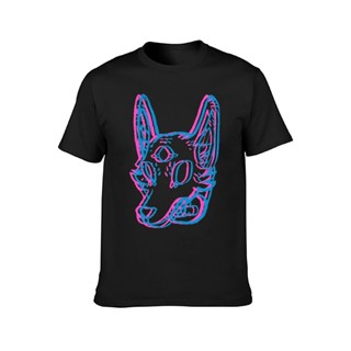 [In Stock] 3D Space Cyberpunk Wolf fashion Coyote Y2k 100 cotton printed short sleeve clothes birthday gift T shirt_12