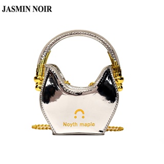 Jasmin NOIR กระเป๋าถือ กระเป๋าสะพายพาดลําตัว หนัง PU สายโซ่ สําหรับผู้หญิง