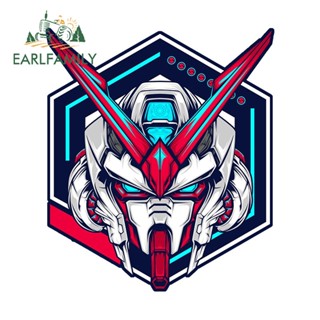 Earlfamily สติกเกอร์ไวนิล ลายการ์ตูนอนิเมะ Gundam Head สําหรับติดตกแต่งรถยนต์ แล็ปท็อป หมวกกันน็อค ขนาด 13 ซม. x 11.3 ซม.