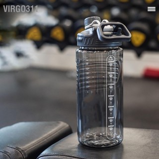 Virgo311 ขวดน้ำพลาสติกความจุขนาดใหญ่ขวดน้ำกีฬาพร้อมเชือกเส้นเล็กสำหรับผู้ชายผู้หญิง