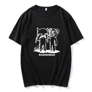 oversize T-shirt เสื้อยืดผ้าฝ้าย 100% พิมพ์ลาย Radiohead วงร็อคอินดี้ ฮิปฮอป โอเวอร์ไซซ์ คุณภาพสูง แฟชั่นฤดูร้อน สไตล์วิ