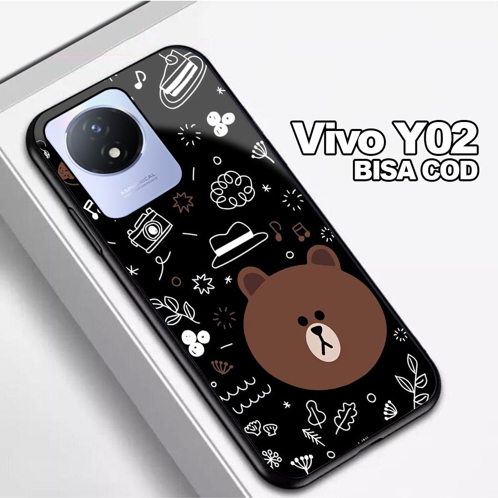 HP Vivo Y02 Hardcase 2D Glossy Case ล่าสุด B34R Motif - Custom Case - Casing - Hardcase - Softcase -