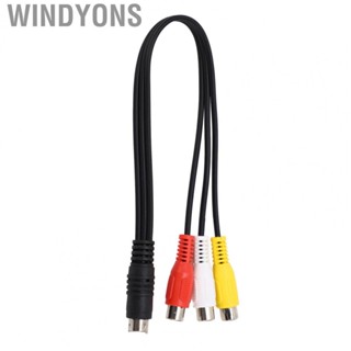 Windyons Mini DIN 7 Pin to 3 RCA Cable Red Yellow White Video Adapter Cable 1.0ft Kit