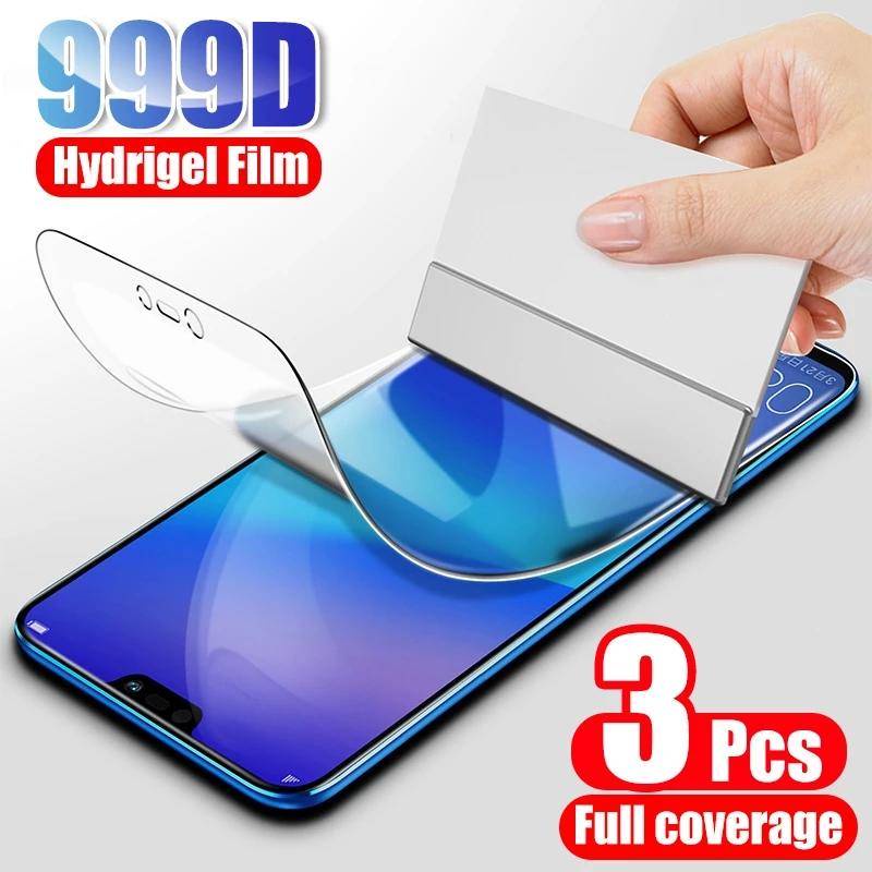 3 ชิ้นป้องกันฟิล์มสําหรับ Huawei Y5 Y6 Y7 Y9 Prime Lite 2018 2019 HD Hydrogel ฟิล์มหน้าจอป้องกันฟิล์