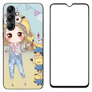 เคสโทรศัพท์ซิลิโคน TPU พิมพ์ลายการ์ตูนน่ารัก พร้อมฟิล์มกระจกนิรภัย สําหรับ Samsung Galaxy M54