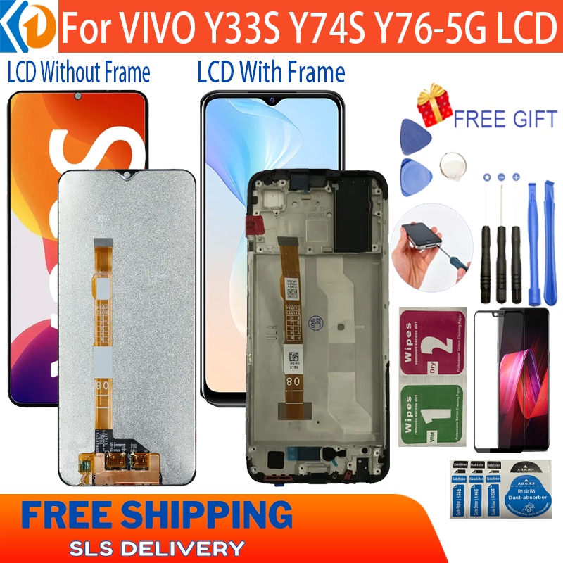 หน้าจอสัมผัส LCD พร้อมกรอบ สําหรับ VIVO Y33S Y74S Y76-5G V2109 Y33S 5G